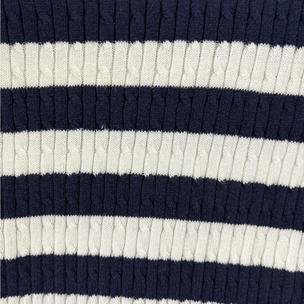 JEANNE PIERRE Navy and White Striped Sweater - Picture 3 of 6